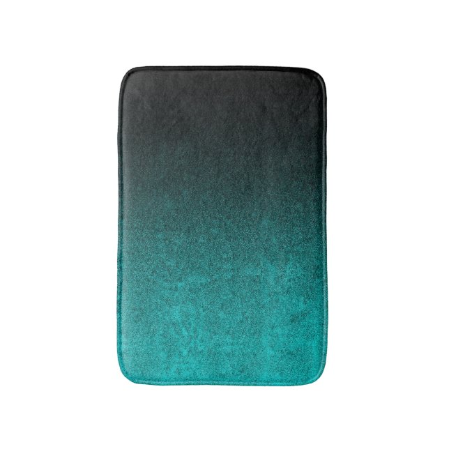 Tapis De Bain Gradient Aqua et Parties scintillant noire (Devant (Vertical))
