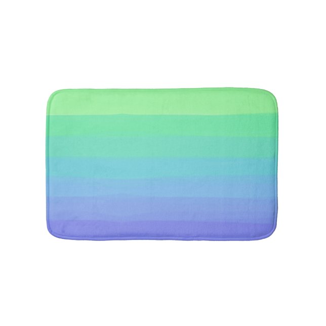 Tapis De Bain Gradient des verts et des bleus clairs (Devant)