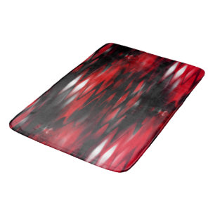 Tapis De Bain Gradient rouge à noir fonds formant zigzag abstrai