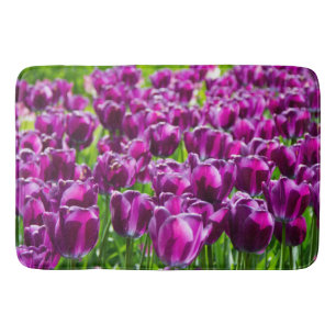 Tapis De Bain Grand champ de tulipes pourpres