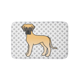 Tapis De Bain Grand Danois Fauve Mignon Chien de Dessin Animé & 