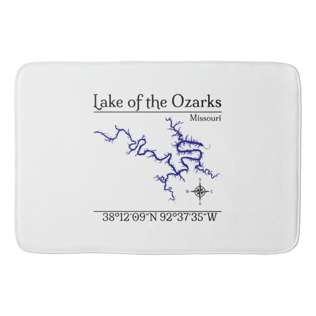 Tapis de bain grand format avec carte du lac des O (Devant)