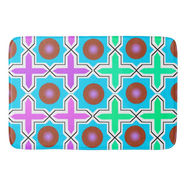 Tapis de bain grand format vibrant à motif numériq (Devant)