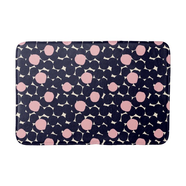 Tapis De Bain Grand motif de point bleu et rose (Devant)