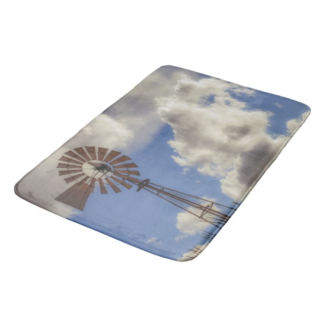 Tapis de bain grand moulin à vent rural (Angle)