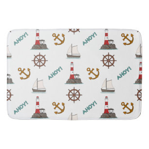 Tapis De Bain Grande Motif Illustré Couleur+Blanc