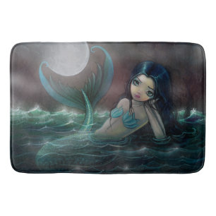 Tapis De Bain Grande Sirène aux Yeux Mignonne Illustration d'Art