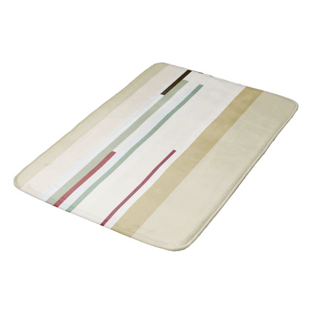 Tapis De Bain Grandes Abstraites vertes et rouges (Angle)