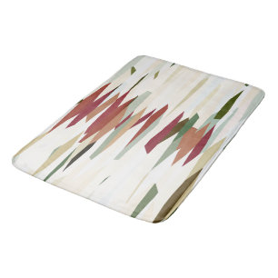 Tapis De Bain Grandes Abstraites vertes et rouges