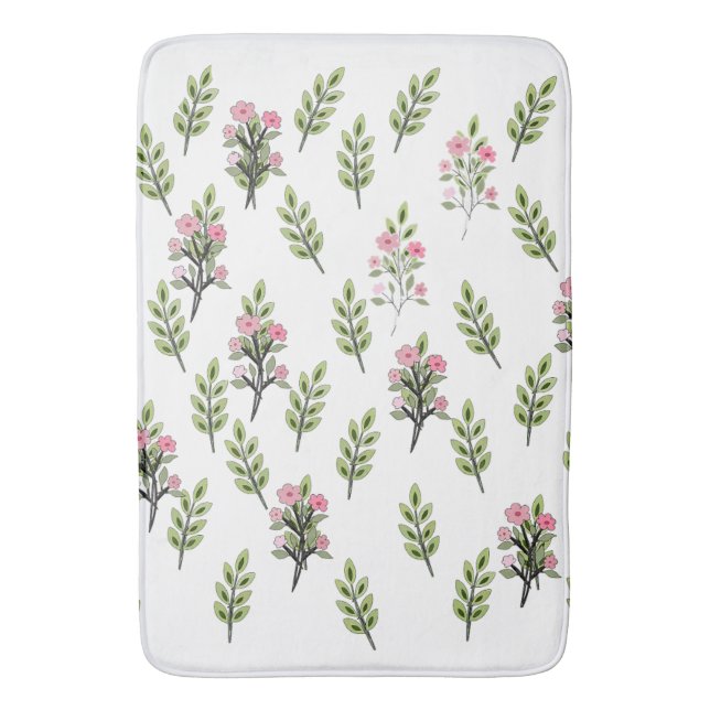 Tapis De Bain Grands bouquets roses  (devant Vertical)