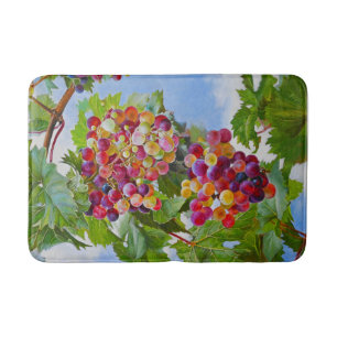 Tapis De Bain Grapevine ensoleillée - Raisins colorés Peinture d