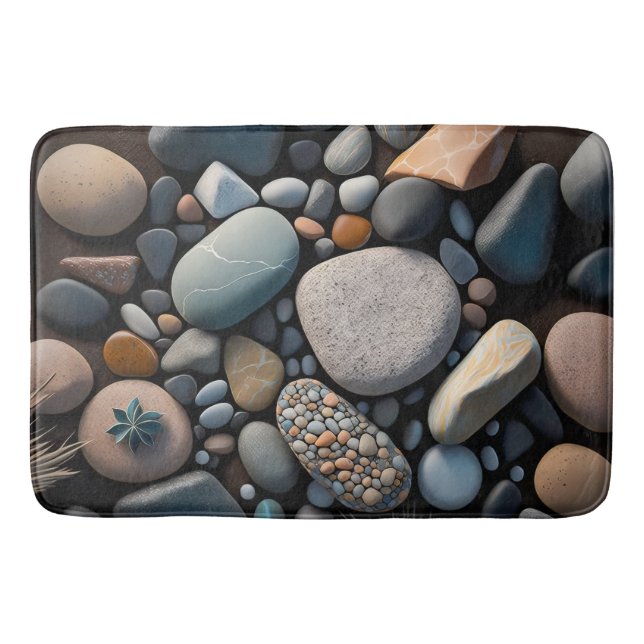 Tapis De Bain Graphique 3D River Rocks (Devant)