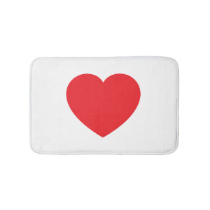 Tapis De Bain Graphique de cœur rouge blanc moderne simple