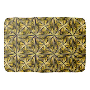 Tapis De Bain Graphique géométrique 3D spirale torse jaune