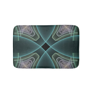 Tapis De Bain Graphique géométrique Turquoise moderne