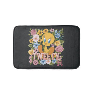 Tapis De Bain Graphisme de broderie florale TWEETY™