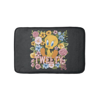 Tapis De Bain Graphisme de broderie florale TWEETY™