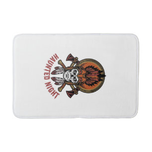 Tapis De Bain Graphisme de gravure de guerrier Halloween vintage
