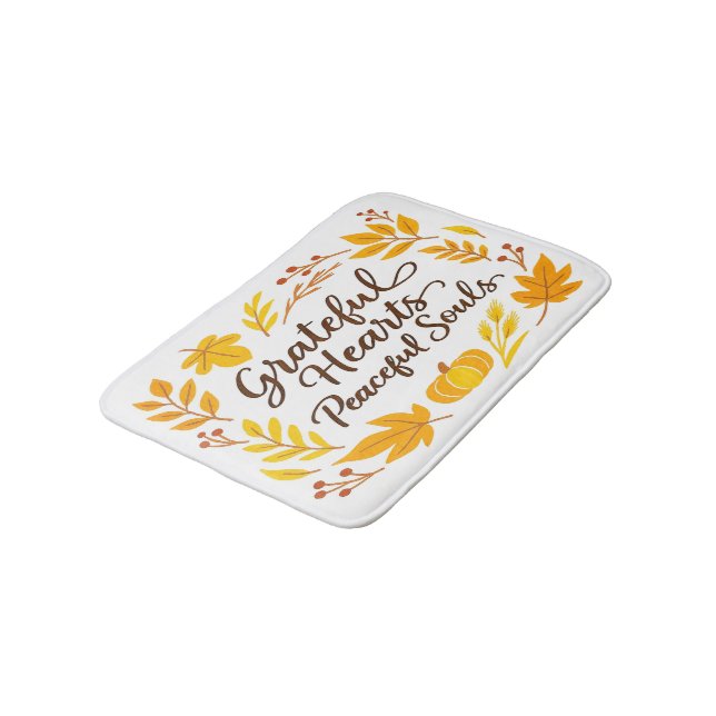 Tapis De Bain 'Grateful Hearts, Peaceful Souls' Bath Mat (Angle)