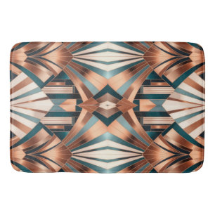 Tapis De Bain Gratte-ciel géométrique cuivre sarcelle Neo Art dé