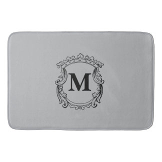 Tapis De Bain Gray Custom Monogram Crest