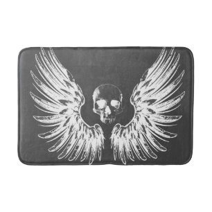 Tapis De Bain Gray & White Rock Angel Ailes Crâne
