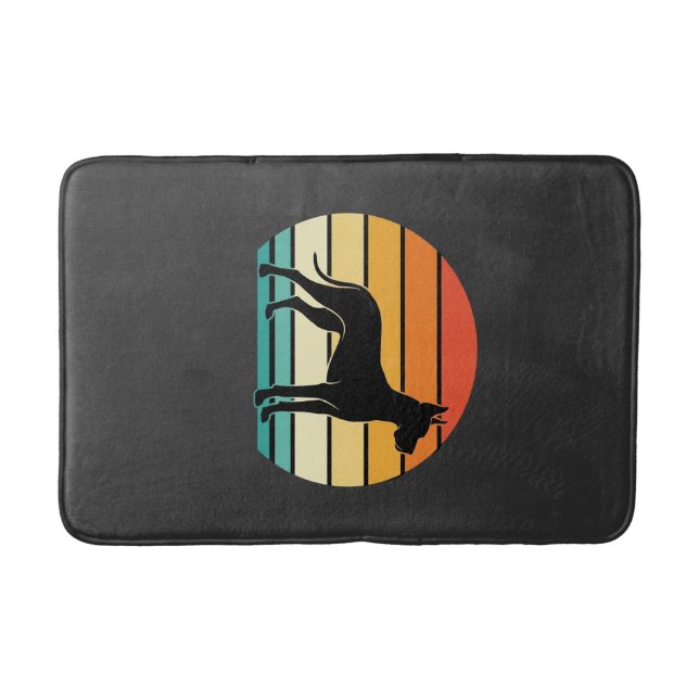Tapis De Bain Great Dane Retro Sunset Dog Silhouette (Devant)