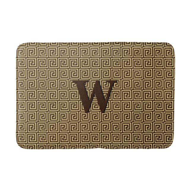 Tapis De Bain Grec Key, chocolat brun et bronzé (Devant)