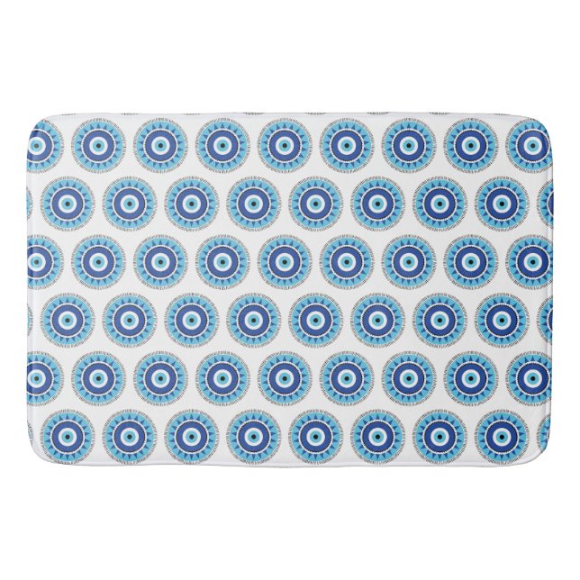 Tapis De Bain Grec Mal Eye Bleu (Devant)