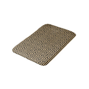 Tapis De Bain Grec Meander Carré clé H Motif Brown