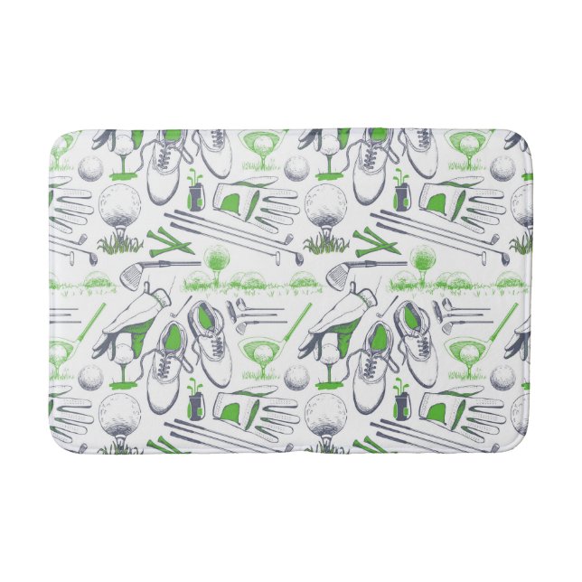 Tapis De Bain Green Golf Icons Motif (Devant)