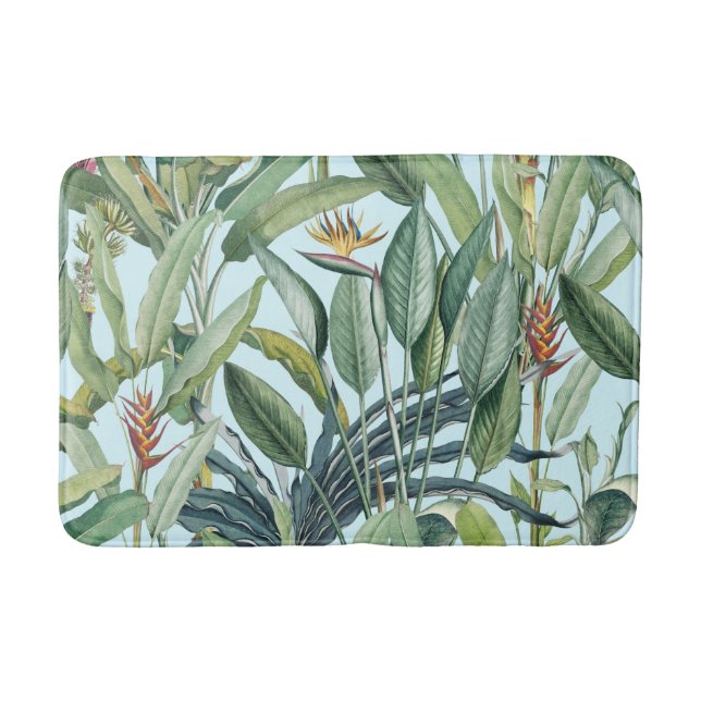 Tapis De Bain Green Tropical Jungle Banana Tree Strelitzia (Devant)