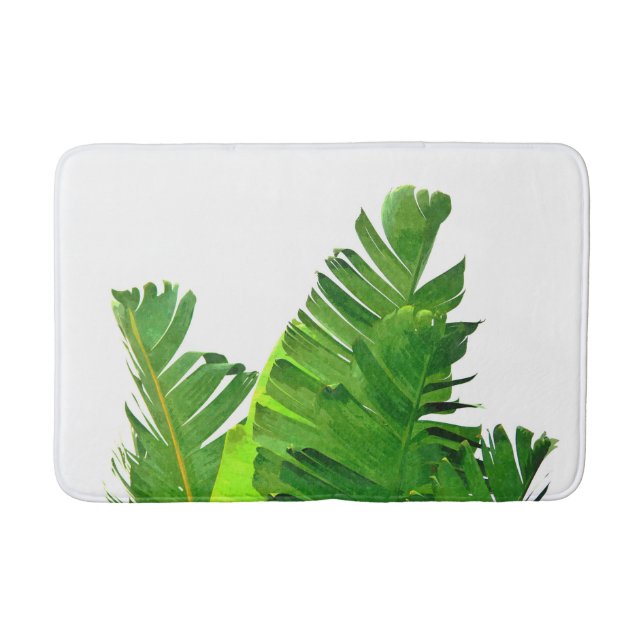Tapis De Bain Green Tropical Palm Banana Feuilles (Devant)