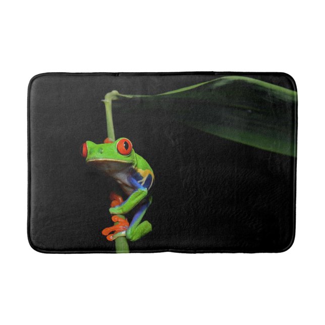 Tapis De Bain Grenouille à feuilles rouges (Devant)