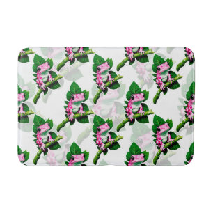 Tapis De Bain Grenouille Rose Sur La Feuille Verte Motif Design
