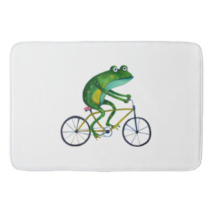 Tapis De Bain Grenouille Sur Vélo