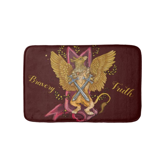 Tapis De Bain Griffin mystique avec épées (Devant)