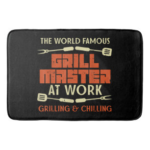 Tapis De Bain Grill Master At Work Grilling Chilling Funny Bq P