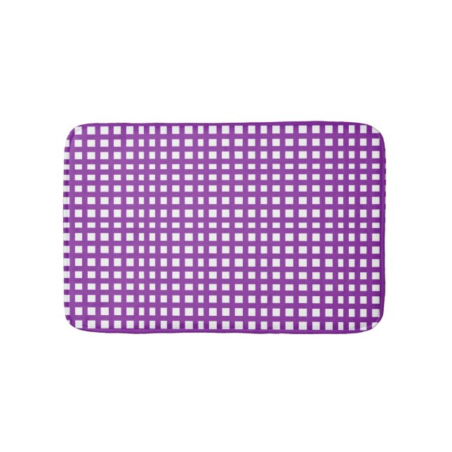 Tapis De Bain Grille de maillage carré violet (Devant)