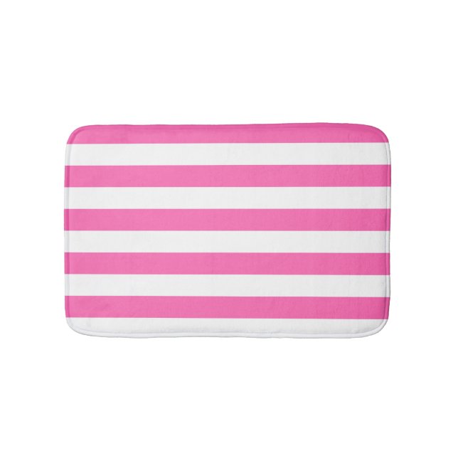 Tapis De Bain Grilles roses et blanches chaudes (Devant)
