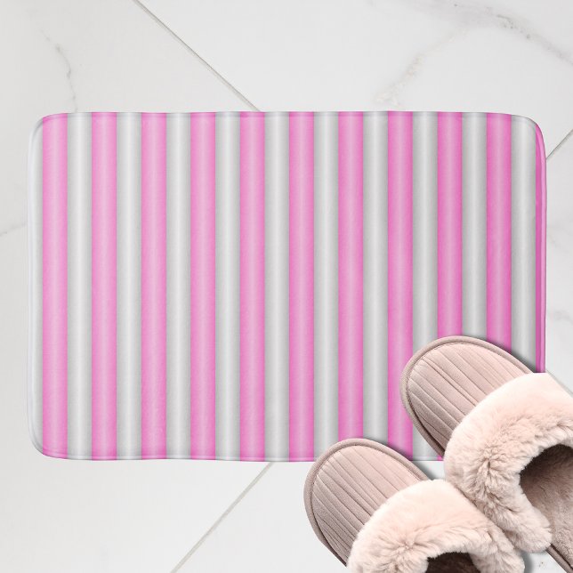 Tapis De Bain Grilles roses néon modernes avec effet 3D (Créateur téléchargé)