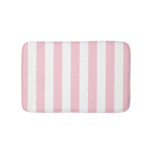 Tapis De Bain Grilles Verticales Bébé Rose Et Blanc Gratté