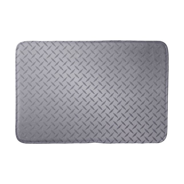 Tapis De Bain Gris Acier Tôle Diamantée (Devant)