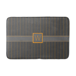 Tapis De Bain Gris avec le billard à rayures orange
