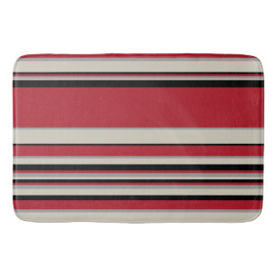 Tapis De Bain Gris complexes - Rouge, gris, noir et blanc os