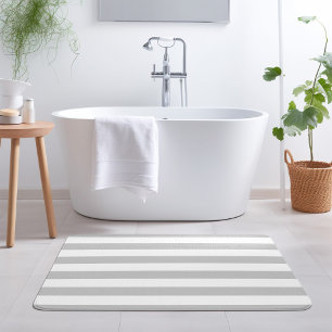 Tapis De Bain Gris et blanc   Couleurs modifiables
