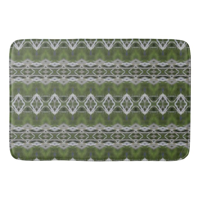 Tapis De Bain Gris et vert Designer Motif Grand Mat de bain (Devant)
