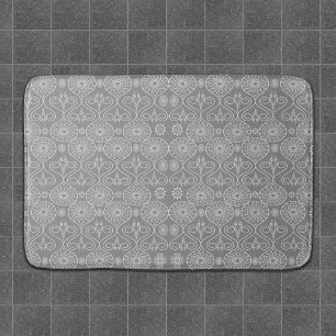 Tapis De Bain Gris fibreux de graines de pieuvre textile à motif