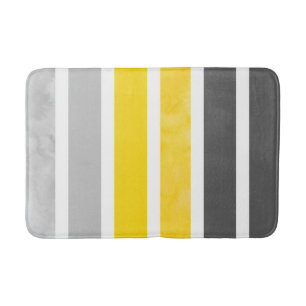 Tapis De Bain Gris Jaune Blancs