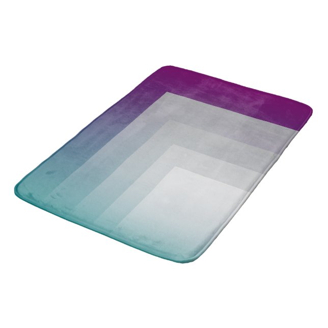 Tapis De Bain gris magenta turquoise (Angle)